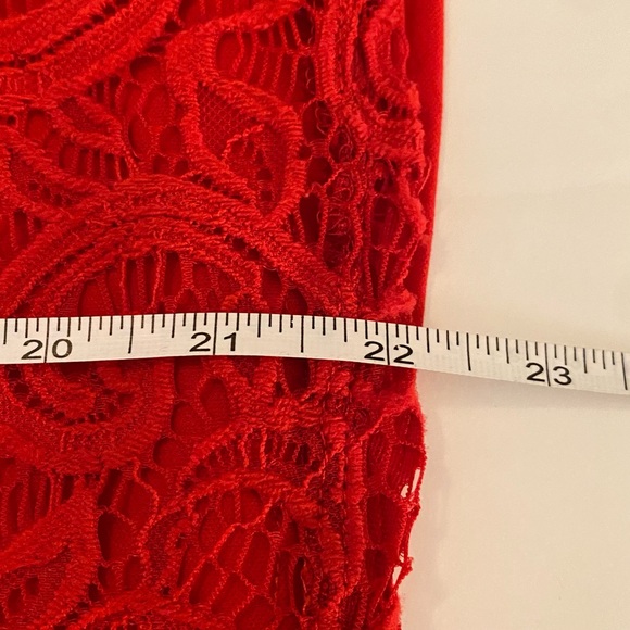 Tacera Elegant Red Lace Halter Women's Blouse Sz XL Sleeveless spaghetti strap - Picture 6 of 10